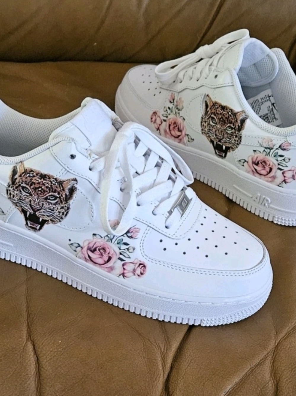 Women's Nike Air Force 1 '07 Customized Floral Designer Sneakers Sz 7.5 WOMEN/6Y - Picture 14 of 14